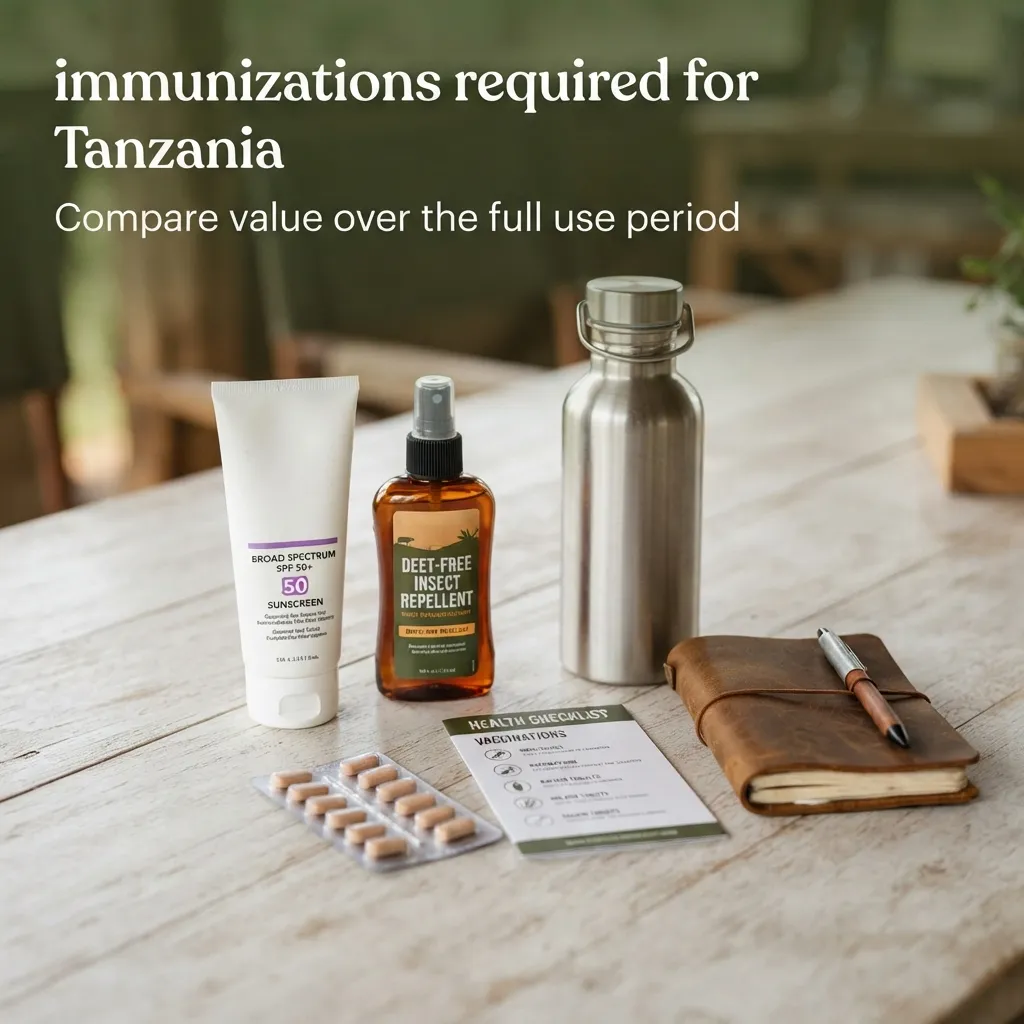 Compare value over the full use period for immunizations required for tanzania
