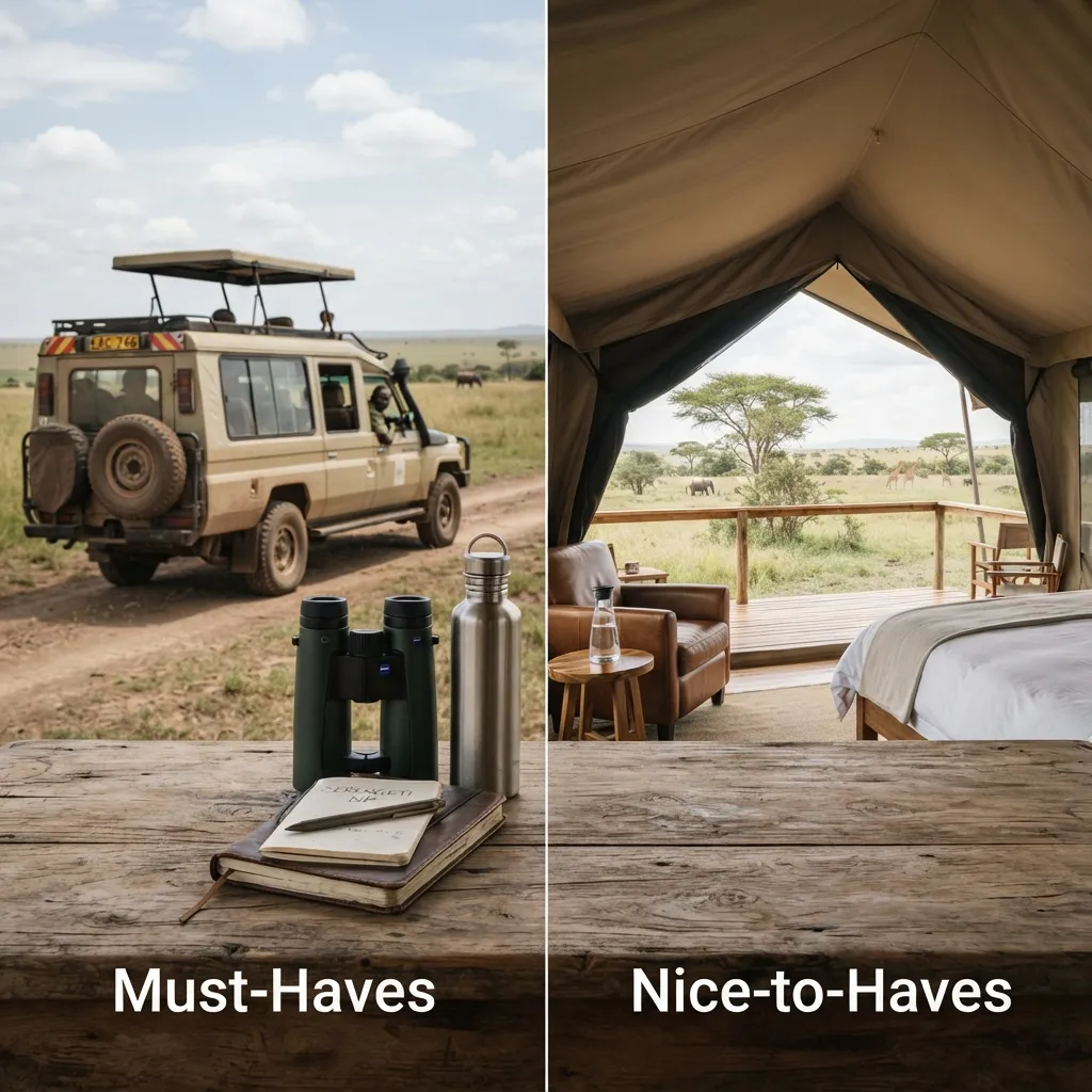Separate must-have features from nice-to-haves for tanzania safari tours