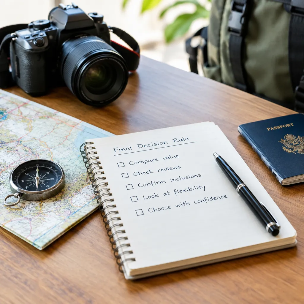 Use a simple final decision rule for travel adventure packages