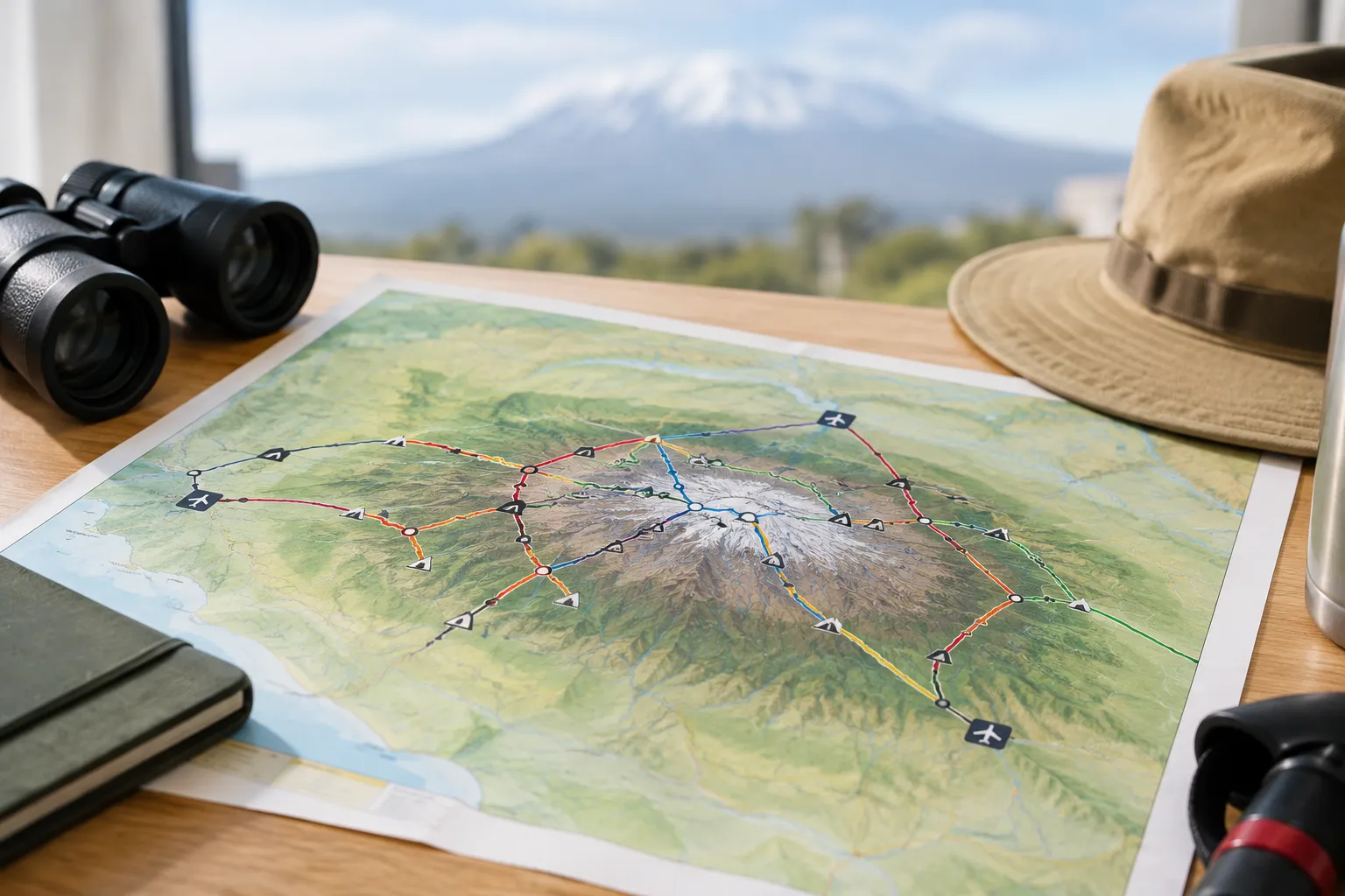 Where Kilimanjaro’s gates and route corridors sit